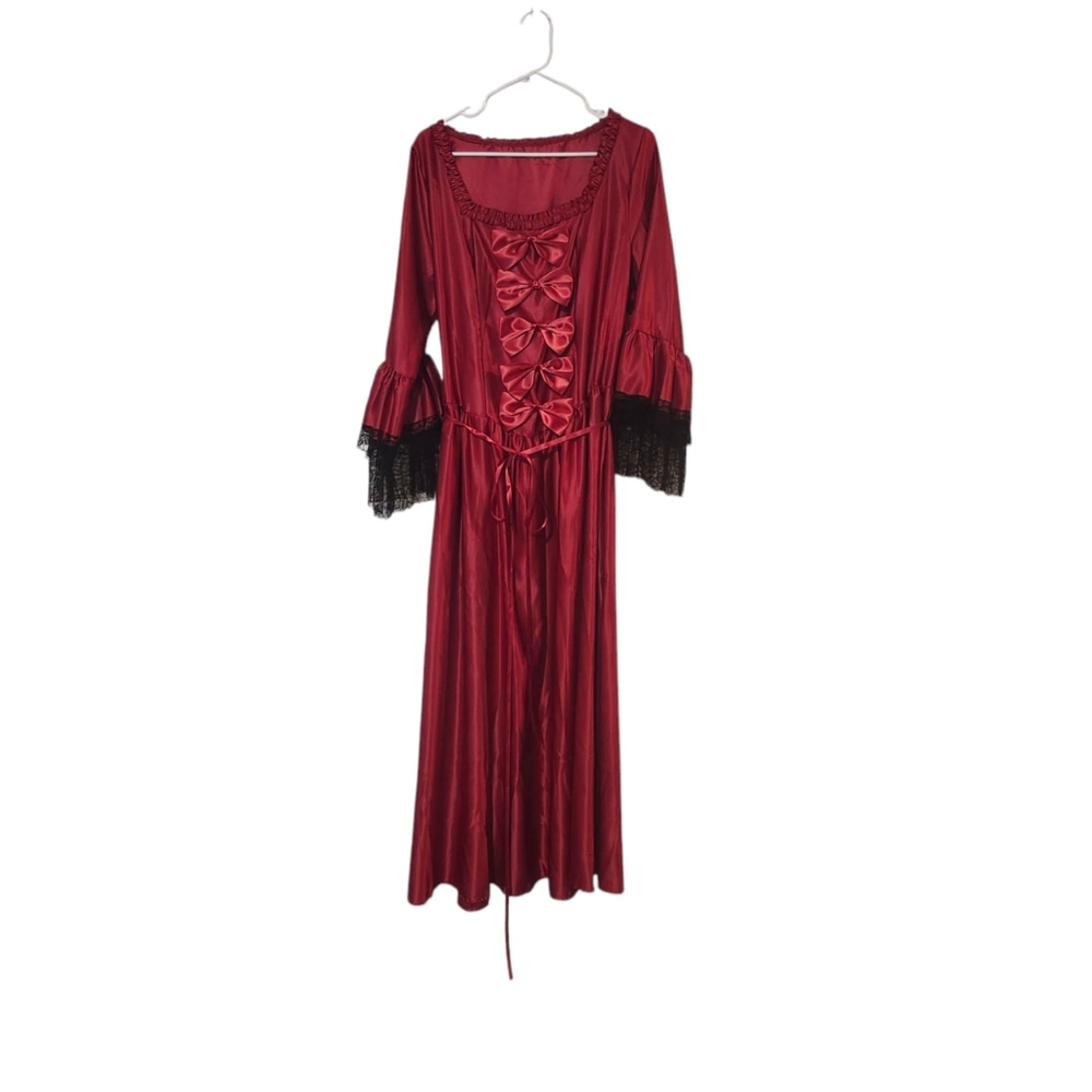 18th Century Old Fashion Red Victorian Dress